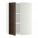 МЕТОД Угловой навесной шкаф с полками - белый, Эдсерум под дерево коричневый, 68x100 см МЕТОД Угловой навесной шкаф с полками - белый, Эдсерум под дерево коричневый, 68x100 см