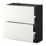 МЕТОД / ФОРВАРА Напольный шкаф с 2 ящиками - 80x37 см, Хэггеби белый, под дерево черный