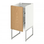 МЕТОД Напольный шкаф с проволочн ящиками - белый, Экестад дуб, 40x60x60 см