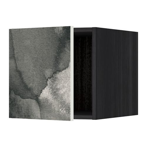 МЕТОД Верхний шкаф - под дерево черный, Кальвиа с печатным рисунком МЕТОД Верхний шкаф - под дерево черный, Кальвиа с печатным рисунком