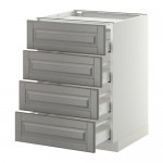 МЕТОД / МАКСИМЕРА Напольн шкаф/4фронт пнл/4ящика - белый, Будбин серый, 60x60 см МЕТОД / МАКСИМЕРА Напольн шкаф/4фронт пнл/4ящика - белый, Будбин серый, 60x60 см