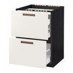 МЕТОД / МАКСИМЕРА Напольн шкаф/2 фронт пнл/3 ящика - 60x60 см, Мэрста белый, под дерево черный МЕТОД / МАКСИМЕРА Напольн шкаф/2 фронт пнл/3 ящика - 60x60 см, Мэрста белый, под дерево черный