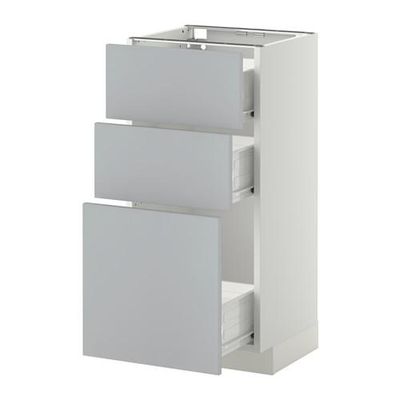 МЕТОД / ФОРВАРА Напольный шкаф с 3 ящиками - 40x37 см, Веддинге серый, белый МЕТОД / ФОРВАРА Напольный шкаф с 3 ящиками - 40x37 см, Веддинге серый, белый