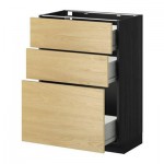 МЕТОД / ФОРВАРА Напольный шкаф с 3 ящиками - 60x37 см, Тингсрид под березу, под дерево черный МЕТОД / ФОРВАРА Напольный шкаф с 3 ящиками - 60x37 см, Тингсрид под березу, под дерево черный