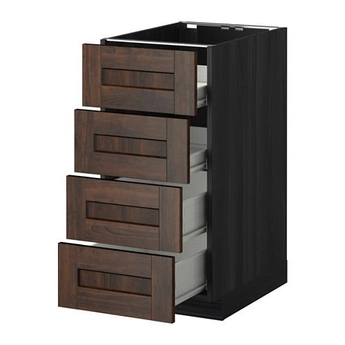 МЕТОД / ФОРВАРА Напольн шкаф 4 фронт панели/4 ящика - под дерево черный, Эдсерум под дерево коричневый, 40x60 см МЕТОД / ФОРВАРА Напольн шкаф 4 фронт панели/4 ящика - под дерево черный, Эдсерум под дерево коричневый, 40x60 см