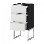 МЕТОД / ФОРВАРА Нплн шк 3 фрнт/3 средн ящика - 40x37x60 см, Нодста белый/алюминий, под дерево черный МЕТОД / ФОРВАРА Нплн шк 3 фрнт/3 средн ящика - 40x37x60 см, Нодста белый/алюминий, под дерево черный