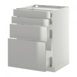 МЕТОД / ФОРВАРА Напольн шкаф 4 фронт панели/4 ящика - 60x60 см, Гревста нержавеющ сталь, белый МЕТОД / ФОРВАРА Напольн шкаф 4 фронт панели/4 ящика - 60x60 см, Гревста нержавеющ сталь, белый