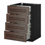 МЕТОД / МАКСИМЕРА Напольн шкаф 4 фронт панели/4 ящика - под дерево черный, Эдсерум под дерево коричневый, 60x60 см МЕТОД / МАКСИМЕРА Напольн шкаф 4 фронт панели/4 ящика - под дерево черный, Эдсерум под дерево коричневый, 60x60 см