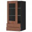 МЕТОД / МАКСИМЕРА Навесной шкаф/стекл дверца/2 ящика - под дерево черный, Филипстад коричневый, 40x80 см