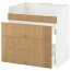 МЕТОД / МАКСИМЕРА Нап шкаф п/мойку ДУМШЁ/3фасада/2ящ - белый, Экестад дуб, 80x60 см