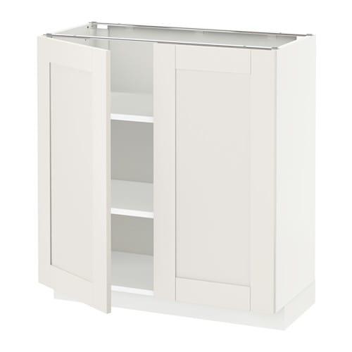МЕТОД Напол шкаф с полками/2двери - белый, Сэведаль белый, 80x37 см МЕТОД Напол шкаф с полками/2двери - белый, Сэведаль белый, 80x37 см