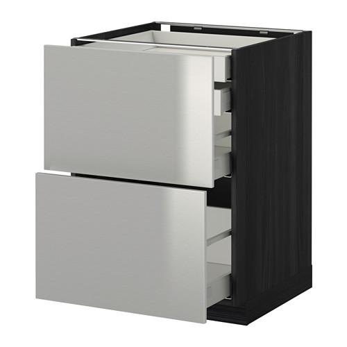 МЕТОД / МАКСИМЕРА Напл шк 2 фрнт/2низ/1срд/1 выс ящ - под дерево черный, Гревста нержавеющ сталь, 60x60 см МЕТОД / МАКСИМЕРА Напл шк 2 фрнт/2низ/1срд/1 выс ящ - под дерево черный, Гревста нержавеющ сталь, 60x60 см