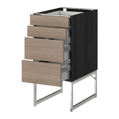 МЕТОД / МАКСИМЕРА Нплн шк 4 фронт/2 низк/2средн ящ - 40x60x60 см, Брокхульт под грецкий орех светло-серый, под дерево черный МЕТОД / МАКСИМЕРА Нплн шк 4 фронт/2 низк/2средн ящ - 40x60x60 см, Брокхульт под грецкий орех светло-серый, под дерево черный