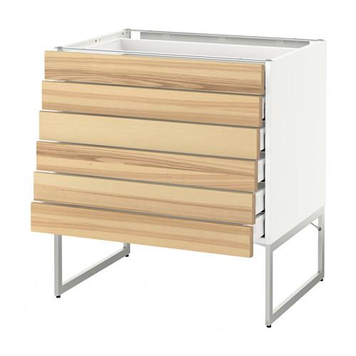 МЕТОД / МАКСИМЕРА Напольн шкаф 6фронт пнл/6 низ ящ - белый, Торхэмн естественный ясень, 80x60x60 см МЕТОД / МАКСИМЕРА Напольн шкаф 6фронт пнл/6 низ ящ - белый, Торхэмн естественный ясень, 80x60x60 см