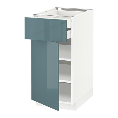 METOD напольн шкаф двр/фр пнл/плк/2низ ящ цвет алюминия