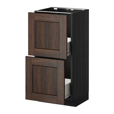 МЕТОД / ФОРВАРА Напольный шкаф с 2 ящиками - 40x37 см, Эдсерум под дерево коричневый, под дерево черный МЕТОД / ФОРВАРА Напольный шкаф с 2 ящиками - 40x37 см, Эдсерум под дерево коричневый, под дерево черный