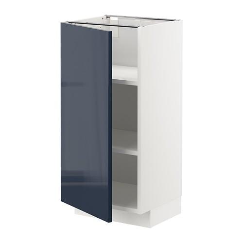 МЕТОД Напольный шкаф с полками - белый, Ерста глянцевый черно-синий, 40x37 см МЕТОД Напольный шкаф с полками - белый, Ерста глянцевый черно-синий, 40x37 см