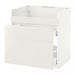 МЕТОД Напол шк д/мойки ХАВСЕН/3фасада/2ящ - белый, Веддинге белый, 80x60 см