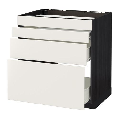 МЕТОД / ФОРВАРА Нап шкаф д/духовки/4фасада/3ящика - под дерево черный, Веддинге белый, 80x60 см МЕТОД / ФОРВАРА Нап шкаф д/духовки/4фасада/3ящика - под дерево черный, Веддинге белый, 80x60 см