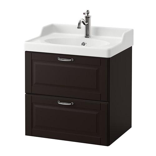 ГОДМОРГОН / РЭТТВИКЕН Шкаф для раковины с 2 ящ - Кашён темно-серый