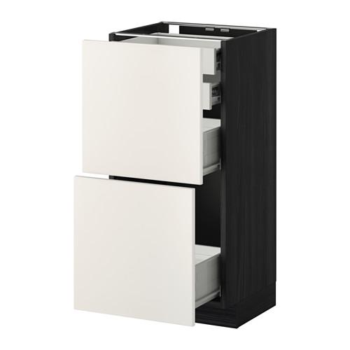МЕТОД / ФОРВАРА Нплн шк 2фрнт/2низк/2 выс/2срдн ящ - под дерево черный, Веддинге белый, 40x37 см