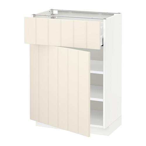 МЕТОД / МАКСИМЕРА Напольный шкаф с ящиком/дверью - белый, Хитарп белый с оттенком, 60x37 см