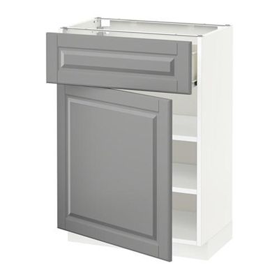 МЕТОД / ФОРВАРА Напольный шкаф с ящиком/дверью - 60x37 см, Будбин серый, белый МЕТОД / ФОРВАРА Напольный шкаф с ящиком/дверью - 60x37 см, Будбин серый, белый