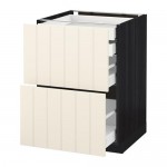 МЕТОД / МАКСИМЕРА Напл шк 2 фрнт/2низ/1срд/1 выс ящ - под дерево черный, Хитарп белый с оттенком, 60x60 см