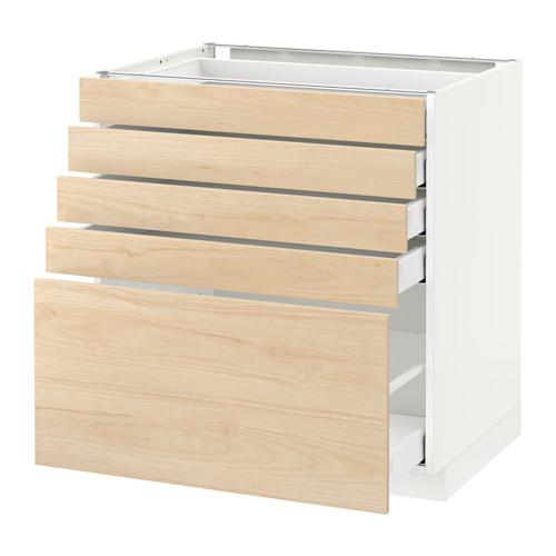 МЕТОД / МАКСИМЕРА Напольный шкаф с 5 ящиками - белый, Аскерсунд под светлый ясень, 80x60 см МЕТОД / МАКСИМЕРА Напольный шкаф с 5 ящиками - белый, Аскерсунд под светлый ясень, 80x60 см