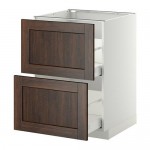 МЕТОД / МАКСИМЕРА Напольн шкаф 2фрнт/2выс ящ - белый, Эдсерум под дерево коричневый, 60x60 см МЕТОД / МАКСИМЕРА Напольн шкаф 2фрнт/2выс ящ - белый, Эдсерум под дерево коричневый, 60x60 см
