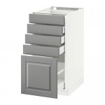 МЕТОД / МАКСИМЕРА Напольный шкаф с 5 ящиками - белый, Будбин серый, 40x60 см МЕТОД / МАКСИМЕРА Напольный шкаф с 5 ящиками - белый, Будбин серый, 40x60 см