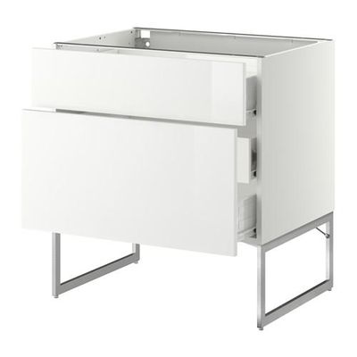 МЕТОД / ФОРВАРА Наполн шк 2 фрнт/3 средн ящ - 80x60x60 см, Рингульт глянцевый белый, белый