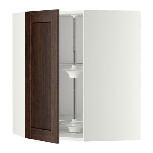 МЕТОД Угл нвсн шкф с вращающ секц - белый, Эдсерум под дерево коричневый, 68x80 см