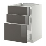 МЕТОД / ФОРВАРА Напольный шкаф с 3 ящиками - 60x60 см, Рингульт глянцевый серый, белый МЕТОД / ФОРВАРА Напольный шкаф с 3 ящиками - 60x60 см, Рингульт глянцевый серый, белый