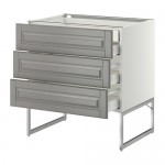 МЕТОД / МАКСИМЕРА Напольн шкаф 3фронт пнл/2низ/2ср ящ - белый, Будбин серый, 80x60x60 см МЕТОД / МАКСИМЕРА Напольн шкаф 3фронт пнл/2низ/2ср ящ - белый, Будбин серый, 80x60x60 см