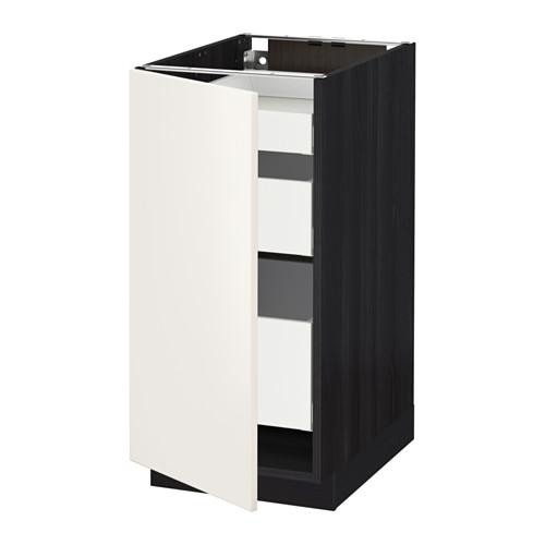 МЕТОД / МАКСИМЕРА Напольный шкаф с 1двр/3ящ - под дерево черный, Веддинге белый, 40x60 см МЕТОД / МАКСИМЕРА Напольный шкаф с 1двр/3ящ - под дерево черный, Веддинге белый, 40x60 см
