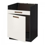 МЕТОД Нплн шкаф для одинарн мойки ДУМШЁ - Мэрста белый, под дерево черный МЕТОД Нплн шкаф для одинарн мойки ДУМШЁ - Мэрста белый, под дерево черный