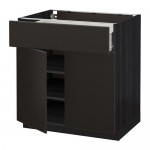МЕТОД / ФОРВАРА Напольный шкаф+ящик/2дверцы - под дерево черный, Кунгсбакка антрацит МЕТОД / ФОРВАРА Напольный шкаф+ящик/2дверцы - под дерево черный, Кунгсбакка антрацит
