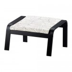 ПОЭНГ Табурет для ног - Висланда черный/белый, Висланда черный/белый ПОЭНГ Табурет для ног - Висланда черный/белый, Висланда черный/белый