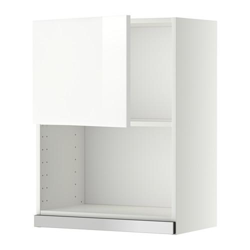 МЕТОД Навесной шкаф для СВЧ-печи - 60x80 см, Рингульт глянцевый белый, белый