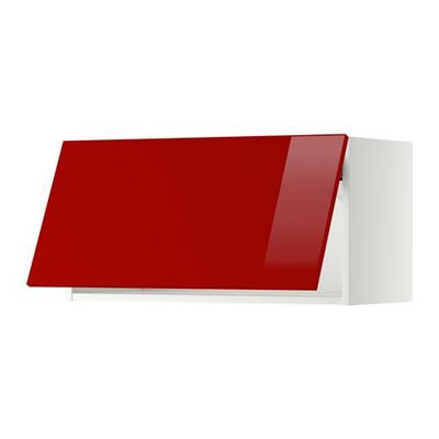 МЕТОД Горизонтальный навесной шкаф - 80x40 см, Рингульт глянцевый красный, белый