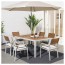 ШЭЛЛАНД Стол+6 кресел,д/сада - Шэлланд светло-коричневый/ФРЁСЁН/ДУВХОЛЬМЕН бежевый