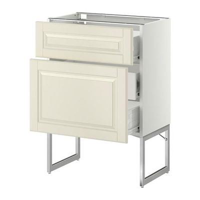 МЕТОД / ФОРВАРА Наполн шк 2 фрнт/3 средн ящ - 60x37x60 см, Будбин белый с оттенком, белый