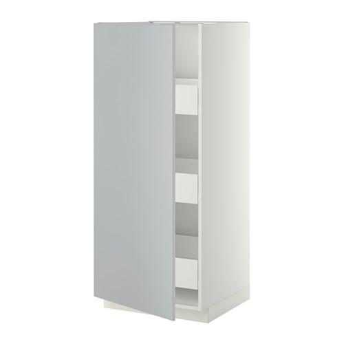 МЕТОД / ФОРВАРА Высокий шкаф с ящиками - Веддинге серый, белый МЕТОД / ФОРВАРА Высокий шкаф с ящиками - Веддинге серый, белый
