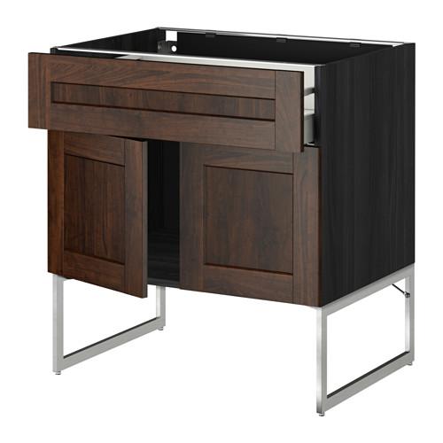 МЕТОД / МАКСИМЕРА Напол шкаф/полки/ящик/2двери - под дерево черный, Эдсерум под дерево коричневый, 80x60x60 см МЕТОД / МАКСИМЕРА Напол шкаф/полки/ящик/2двери - под дерево черный, Эдсерум под дерево коричневый, 80x60x60 см