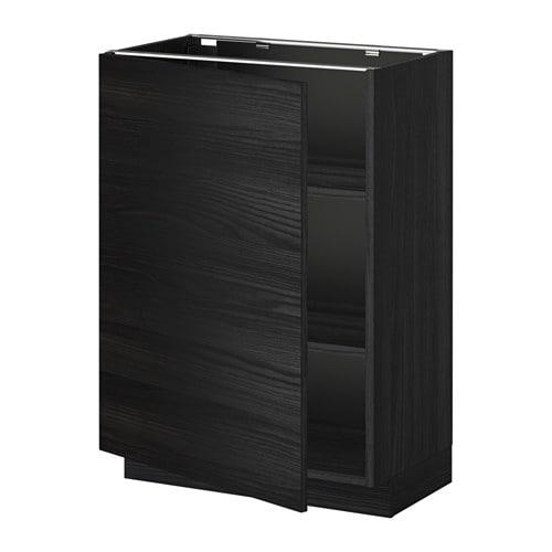 МЕТОД Напольный шкаф с полками - под дерево черный, Тингсрид под дерево черный, 60x37 см