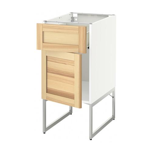 МЕТОД / ФОРВАРА Напольный шкаф с ящиком/дверью - белый, Торхэмн естественный ясень, 40x60x60 см МЕТОД / ФОРВАРА Напольный шкаф с ящиком/дверью - белый, Торхэмн естественный ясень, 40x60x60 см