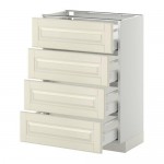 МЕТОД / МАКСИМЕРА Напольн шкаф 4 фронт панели/4 ящика - белый, Будбин белый с оттенком, 60x37 см МЕТОД / МАКСИМЕРА Напольн шкаф 4 фронт панели/4 ящика - белый, Будбин белый с оттенком, 60x37 см