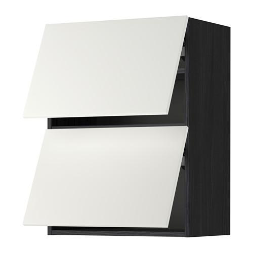 METOD навесной шкаф/2 дверцы, горизонтал черный/Хэггеби белый 60x80 см