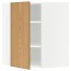 МЕТОД Угловой навесной шкаф с полками - белый, Экестад дуб, 68x80 см